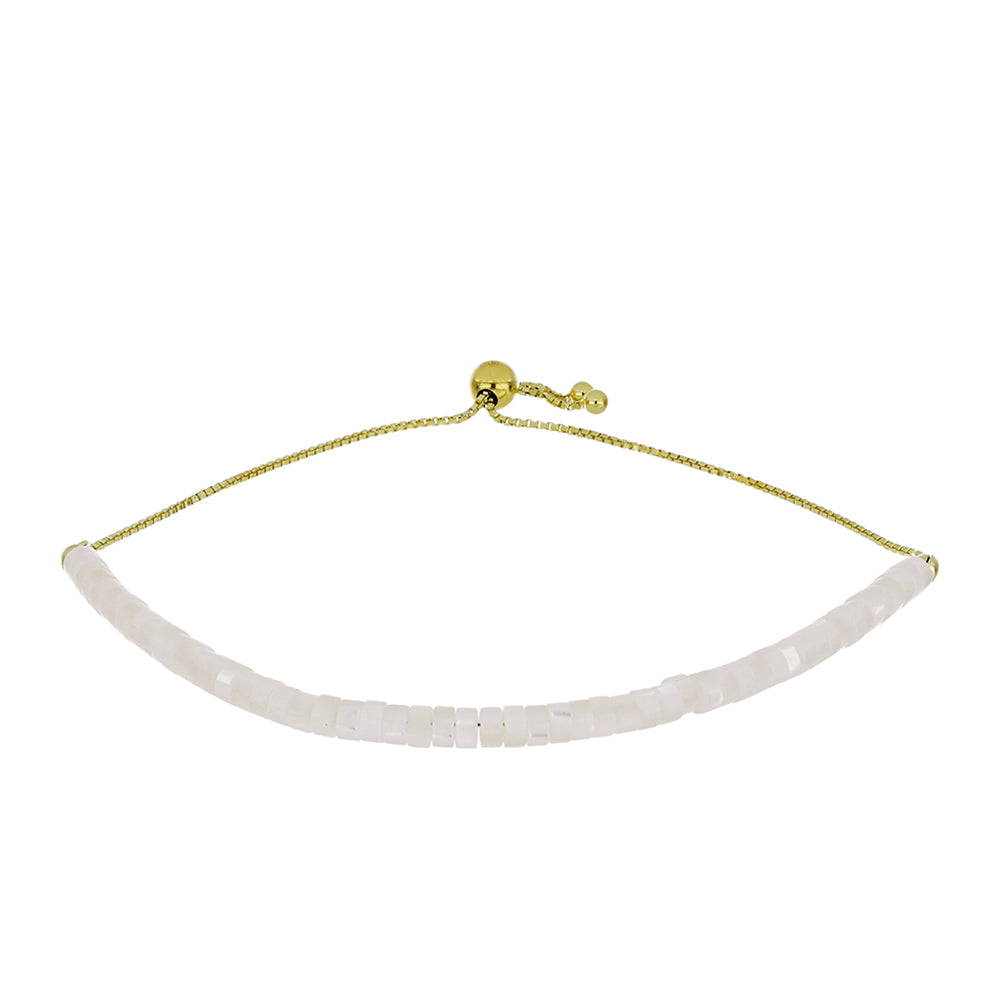 Pulsera de Plata Bañada en Oro con Madreperla