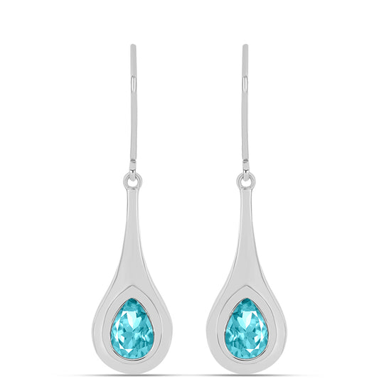 Pendientes de Plata con Cuarzo Paraiba
