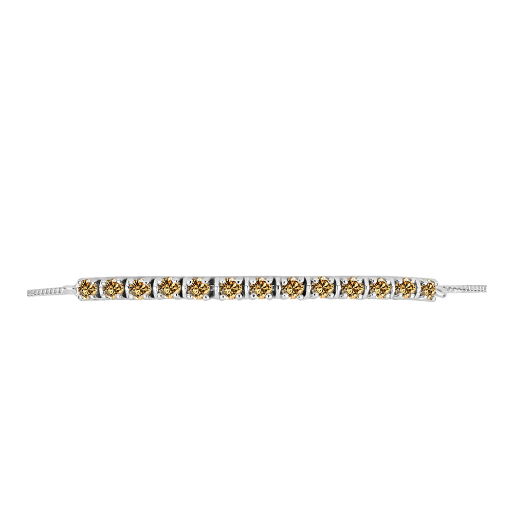 Pulsera de Plata con Moisanita Champagne 2 