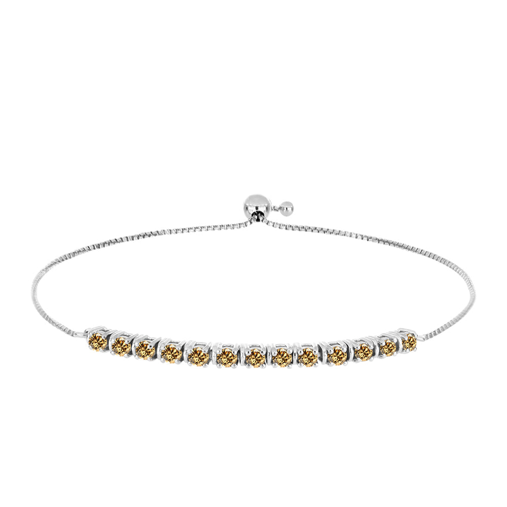 Pulsera de Plata con Moisanita Champagne 1 