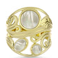 Anillo de Plata Bañada en Oro con Madreperla