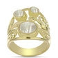Anillo de Plata Bañada en Oro con Madreperla