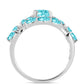Anillo de Plata con Cuarzo Paraiba y Topacio Blanco