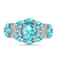 Anillo de Plata con Cuarzo Paraiba y Topacio Blanco