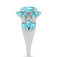 Anillo de Plata con Cuarzo Paraiba y Topacio Blanco