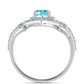 Anillo de Plata con Cuarzo Paraiba y Topacio Blanco