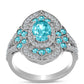 Anillo de Plata con Cuarzo Paraiba y Topacio Blanco