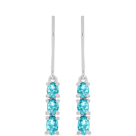 Pendientes de Plata con Cuarzo Paraiba