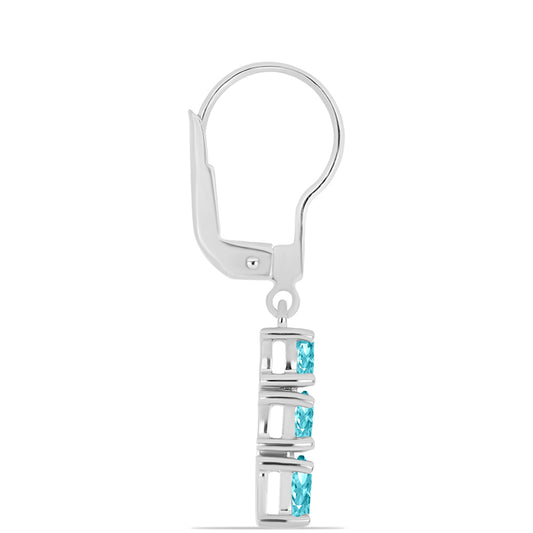 Pendientes de Plata con Cuarzo Paraiba