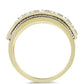 Anillo de Plata Bañada en Oro con Madreperla y Topacio Blanco