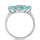 Anillo de Plata con Cuarzo Paraiba y Topacio Blanco