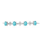 Pulsera de Plata con Cuarzo Paraiba y Topacio Blanco