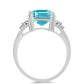 Anillo de Plata con Cuarzo Paraiba y Topacio Blanco