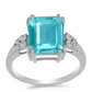 Anillo de Plata con Cuarzo Paraiba y Topacio Blanco