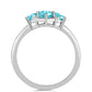 Anillo de Plata con Cuarzo Paraiba y Topacio Blanco