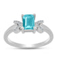 Anillo de Plata con Cuarzo Paraiba y Topacio Blanco