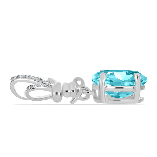 Colgante de Plata con Cuarzo Paraiba y Topacio Blanco