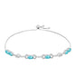 Pulsera de Plata con Cuarzo Paraiba y Topacio Blanco