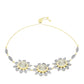 Pulsera de Plata Bañada en Oro con Madreperla y Topacio Blanco