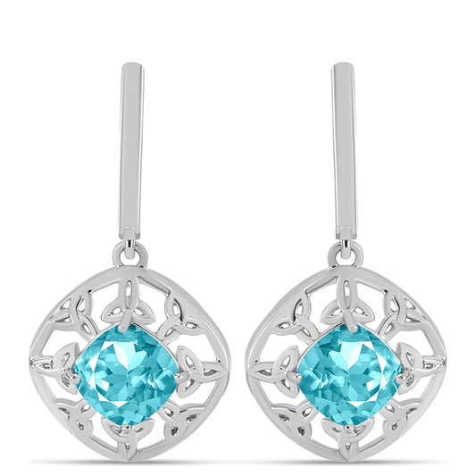 Pendientes de Plata con Cuarzo Paraiba