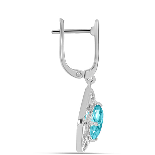 Pendientes de Plata con Cuarzo Paraiba