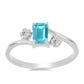Anillo de Plata con Cuarzo Paraiba y Topacio Blanco