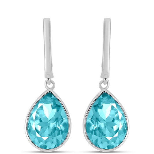 Pendientes de Plata con Cuarzo Paraiba