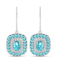 Pendientes de Plata con Cuarzo Paraiba y Topacio Blanco