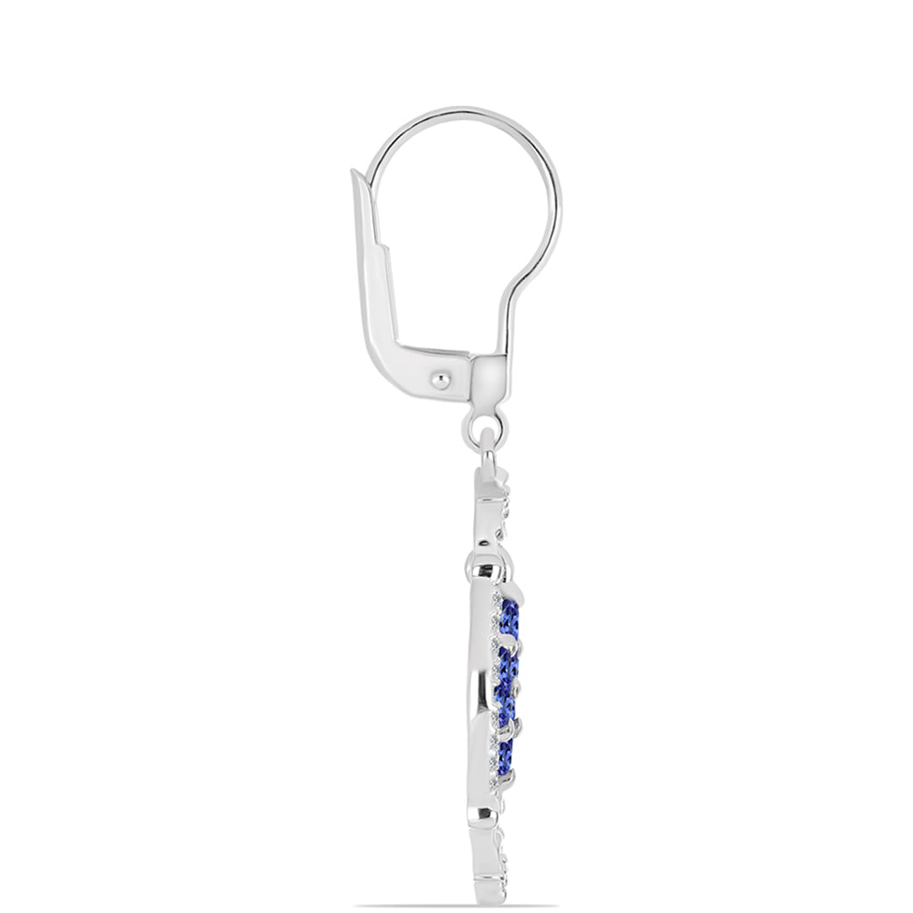 Pendientes de Plata con Tanzanita AAA y Topacio Blanco 2 