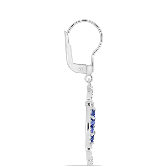 Pendientes de Plata con Tanzanita AAA y Topacio Blanco