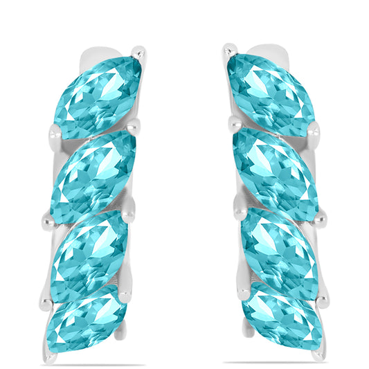 Pendientes de Plata con Cuarzo Paraiba