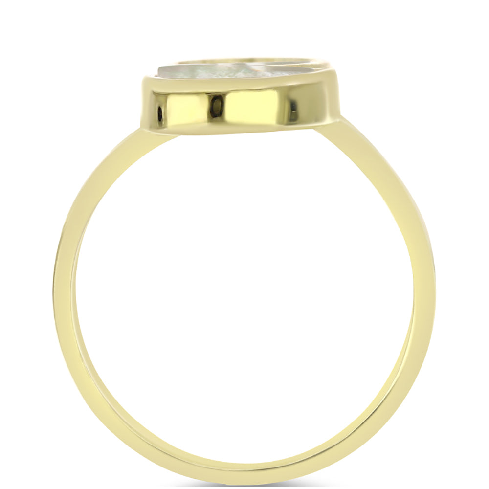 Anillo de Plata Bañada en Oro con Madreperla 2 