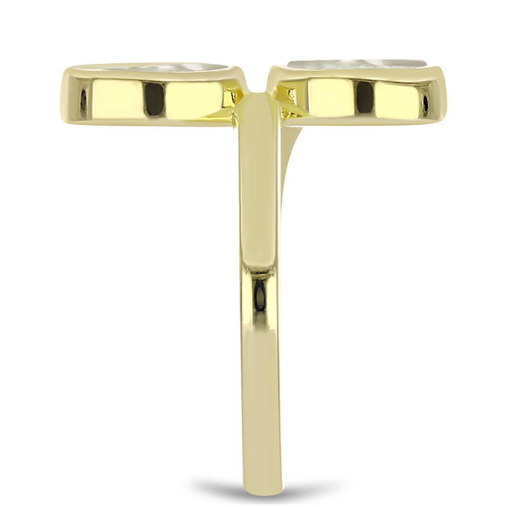 Anillo de Plata Bañada en Oro con Madreperla