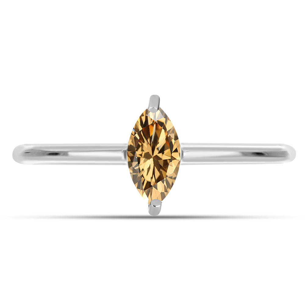 Anillo de Plata con Moisanita Champagne