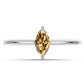 Anillo de Plata con Moisanita Champagne