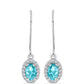 Pendientes de Plata con Cuarzo Paraiba y Topacio Blanco