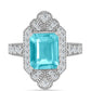 Anillo de Plata con Cuarzo Paraiba y Topacio Blanco