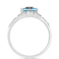Anillo de Plata con Cuarzo Paraiba y Topacio Blanco