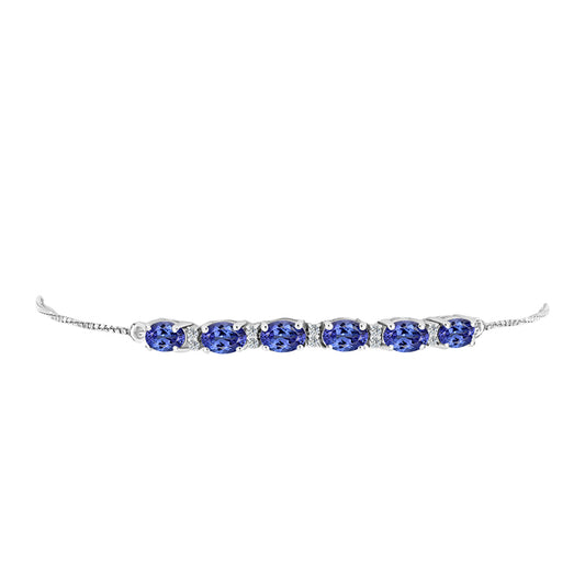 Pulsera de Plata con Tanzanita AAA y Topacio Blanco