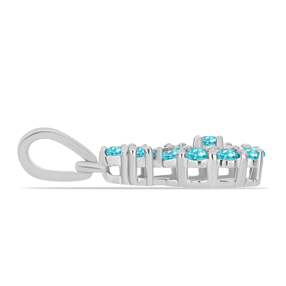 Colgante de Plata con Cuarzo Paraiba y Topacio Blanco 2 