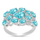 Anillo de Plata con Cuarzo Paraiba y Topacio Blanco