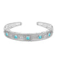 Brazalete de Plata con Cuarzo Paraiba y Zircón Blanco