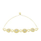 Pulsera de Plata Bañada en Oro con Madreperla