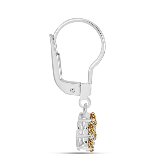 Pendientes de Plata con Moisanita Champagne