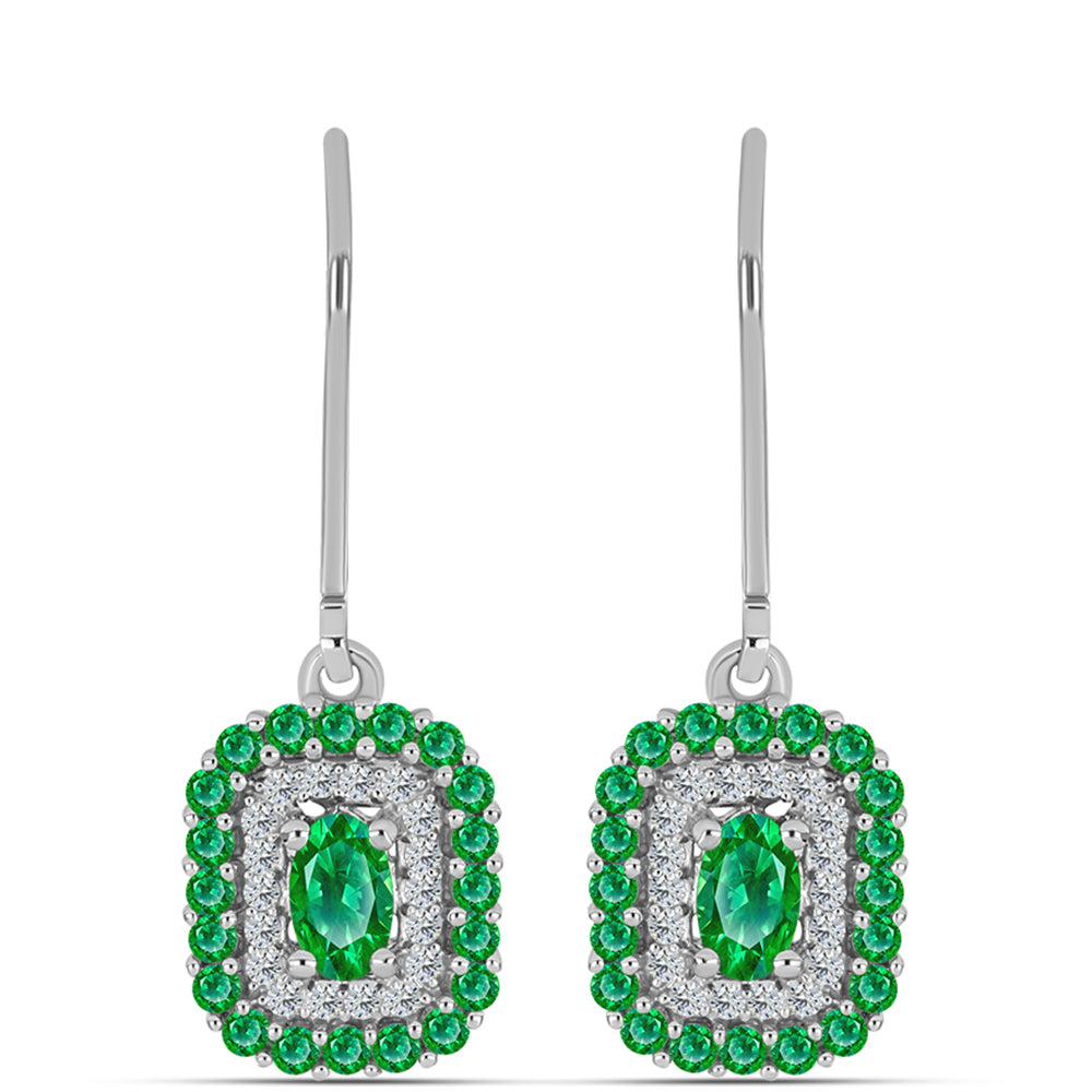 Pendientes de Plata con Granate Kijani y Topacio Blanco