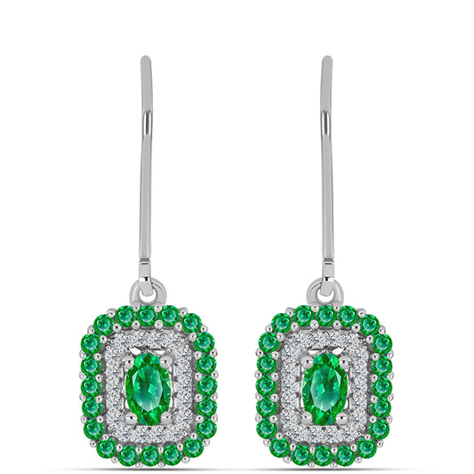 Pendientes de Plata con Granate Kijani y Topacio Blanco