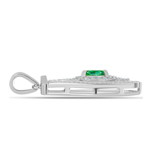 Colgante de Plata con Granate Kijani y Topacio Blanco