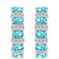 Pendientes de Plata con Cuarzo Paraiba y Topacio Blanco