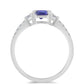 Anillo de Plata con Tanzanita AAA y Topacio Blanco