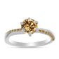 Anillo de Plata con Moisanita Champagne